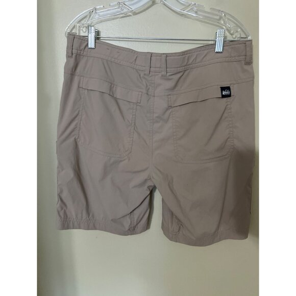 REI Co-Op Womens Cargo Hiking Shorts Size 14 Beige Nylon Outdoors Gorpcore - Picture 10 of 12